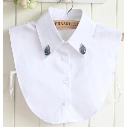 Linbaiway Women Shirt Fake Collar Summer Dress Detachable Collar False Collar Lapel Half Shirt Vest Blouse Top Clothes