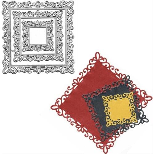 Square Frame Metal Cutting Dies For DIY Scrapbooking Card Making Decorative Crafts Background Cut Die Mold Clear Stamp And Dies
