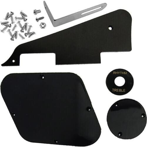 New 1Set Black Pickguard Cavity Switch Covers Pickup Selector Plate Bracket Screws Fit Les Paul Guitar Style Kit