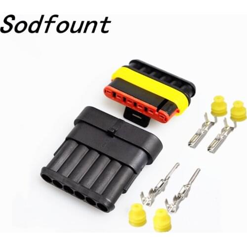 Brand New 5 Sets NEW Car Part 6 Pin Way Sealed Waterproof Electrical Wire Auto Connector Plug