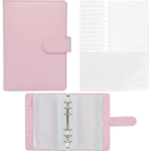 A6 Binder Pockets,Can Be Filled with 6 Round Binder Sets, Suitable for Personal Planning Notepads, Budget Binders