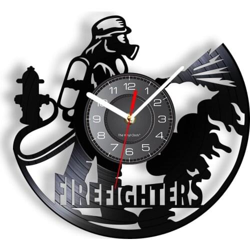 Firefighters At Work Fire Protection Rescue Modern Design Wall Clock For Control Department Fireman Silent Swept Watch Decor