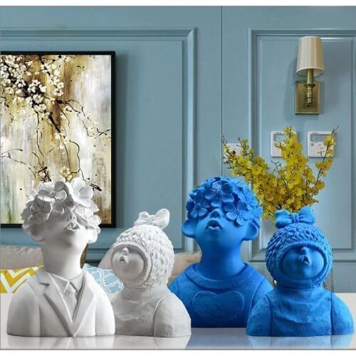 Simple Modern Resin Vase Crafts Home Decoration Livingroom Desktop Figurines Office Bedroom Personalized Furnishing Miniatures