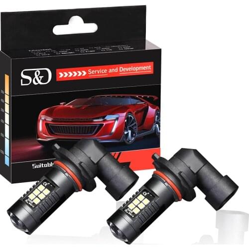 S&D 2pcs 1200Lm 9006 HB4 LED Car Lights Auto LED Bulbs White Day Running Lights LED Fog Light 6000K 12V LEDs Driving Lamp