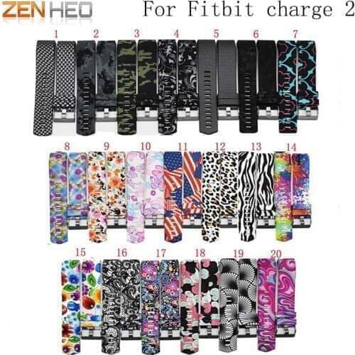 Colorful Watch band For Fitbit Charge 2 Pattern Sports Silicone Watchband Bracelet Strap Band Wristband Replacement Wrist Strap