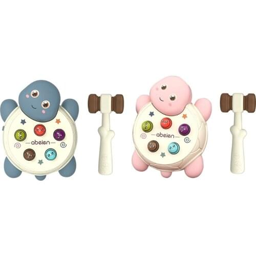 T5EC Cute Whack-A-Mole Catching Toy Baby Musical Toy Birthday Gift Party Favor Interactive Toy Playset with Light Soft Hammer