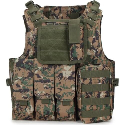 Tactical Assault Vest Airsoft Multicam Military Army Molle Mag Ammo Chest Rig Vest Paintball Combat Body Armor with Pouches