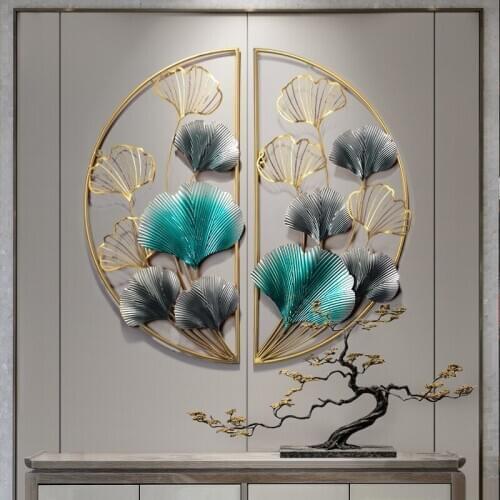 Home Decoration Wallginkgo Leaf Living Room Decoration 3D Iron Art Dream Catcher Room Decor Aesthetic Feng Shui Decoration