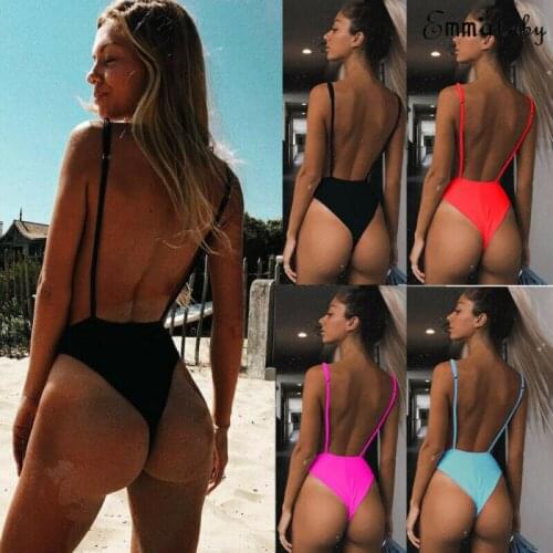 2020 One Piece Striped Swimwear Swimsuit Women Backless Monokini Swimsuit Sport Bodysuit Beach Bathing Suit Swim Biquini Mujer