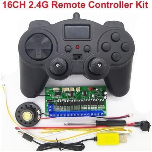 1set Model Excavator DIY Toy Car Robot Wireless Controlling Kit 16CH 2.4G Remote Controller 3.7V Transmitter DC 6V-12V Receiver