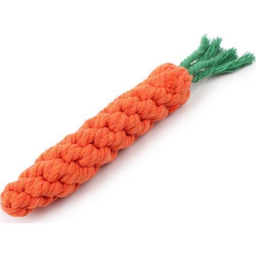 1 pcs Carrot-shaped knot rope cotton rope pet dog Chewing toy Clean Bitecat toy safe toys dogs molar biting toys dog accessories