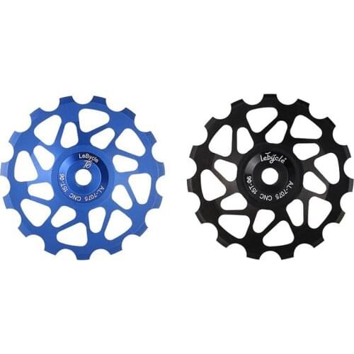 Lebycle 2Set 15T 7075 MTB Bicycle Rear Derailleur Pulley Jockey Road Bike Guide Roller Tensioner Part,Blue & Black