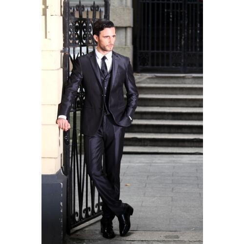 2017 Latest Coat Pant Design Italian Navy Blue Prom Men Suit Slim Fit 3 Piece Tuxedo Custom Blazer Groom Wedding Suits Masculino