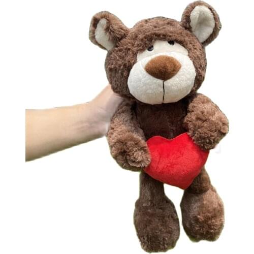 30cm New Cute Teddy Bear Plush Toy Bear Hugging Heart Bear Dolls with Heart Valentines Gift for Girls