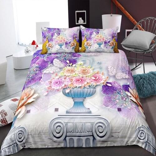 3D Print Peahen Printing Bedding Set Beautiful Feathers Duvet Cover Bed Sheet Soft Microfiber Peahen Pattern Quilt Cover 3 Pcs