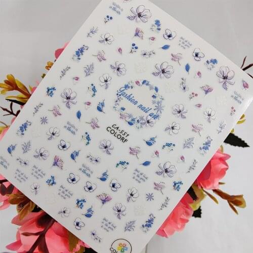 3D Fashion Nail Art sticker Peel Off Sliders Flowers Nail Decoraciones Sticker Foil Self adhesive Design Manicure Accessories