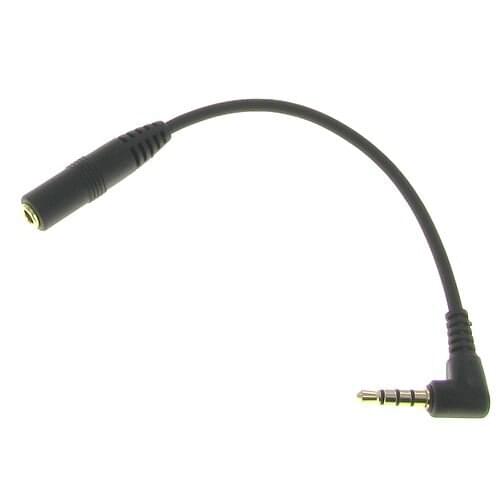 4-Pole 3.5mm Male Right Angle to 3.5mm Female Audio Cable