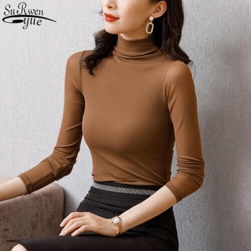 8 Colors Women Blouse Plus Size M-3XL Woman Shirts Long Sleeve Fashion Casual Bottoming Tops Autumn Slim Fit Lady Clothing 10768