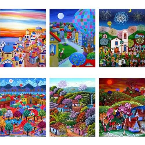 Abstract Landscape Diamond Painting Full Round Drill DIY 5D Home Decoration Gift Hobby Crafts Flowers Hanging Painting 30x40cm