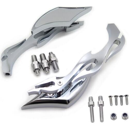 Aftermarket free shipping motorcycle parts Alloy TWIST DIAMOND Custom Mirror for Yamaha YZFR1 R1 R6 FZR600 YZF600R Honda chrome