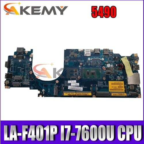 Akemy Brand NEW I7-7600U DDM70 LA-F401P For DELL Latitude 5490 Motherboard CN-03D5D8 3D5D8 Mainboard 100%Tested
