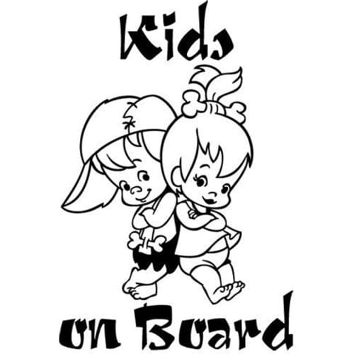 Car Kids Cute Cartoon Warning High Quality Car Decoration Applique Personality Pvc Waterproof Applique Black/white, 19cm *13cm