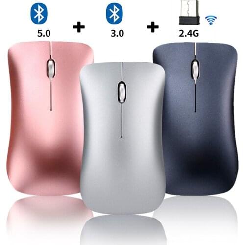 Wireless Rechargeable Mouse Silent Bluetooth 5.0 Multi-mode Computer Mouse 800/1200/1600 DPI Optical USB Mause For Laptop PC