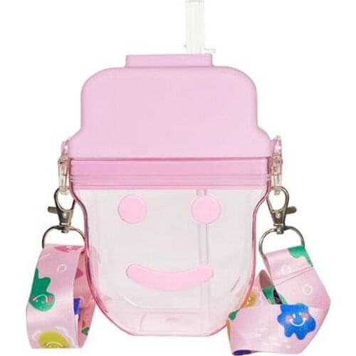 Water Bottle Cute Straw Cup Popsicle Outdoor Juice Drinking Suitable for Adult Children with Rope Water Bottle