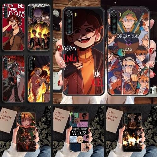 Dream SMP War Phone case For Xiaomi Redmi Note 7 7A 8 8T 9 9A 9S 10 K30 Pro Ultra black art shell 3D waterproof pretty cover