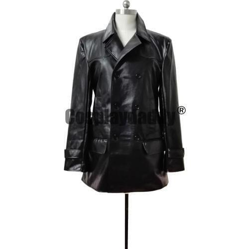 DR. WHO THE 9TH DOCTOR COSTUME BLACK LEATHER JACKET COSPLAY COSTUME