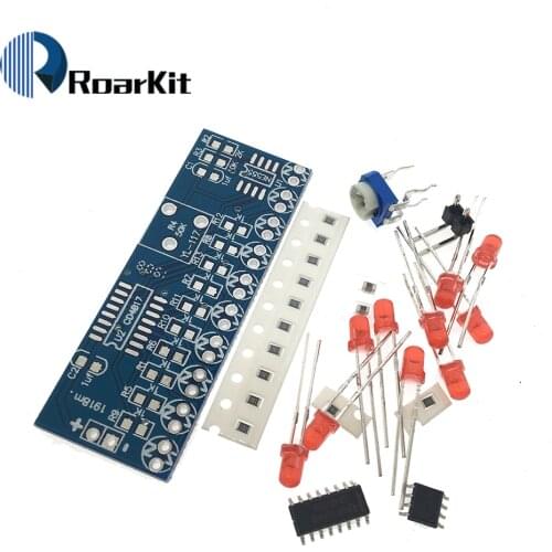 DIP/SMD NE555+CD4017 Light Water Decimal Counting Electronic Suite Flowing Light Self DIY Electronic Kits Design