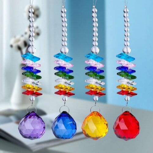 Crystal Sun Catchers Chandelier Crystals Ball Prism Pendant Rainbow Maker Hanging Chakra Cascade Suncatcher Home Garden decor