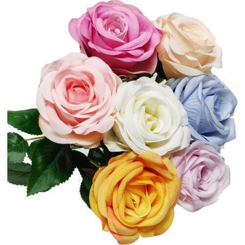 Artificial Flowers High Quality Artificial Flowers Rose Artificial Flowers Bouquet For Decoration 7 Colors