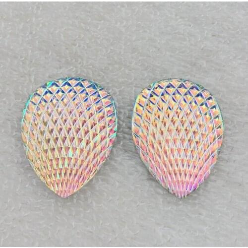 Hot Sell The Drops Of Water DIY NEW High Quality 30Pcs 30*40mm white AB Resin Rhinestone Dress Accessories -B991*5