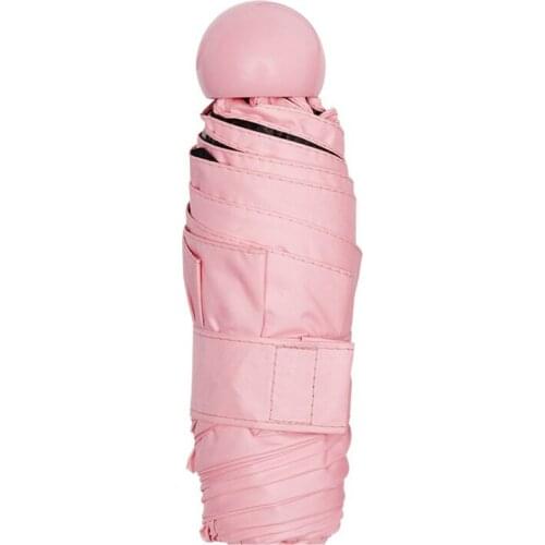 5 Fold Mini Small Pocket Capsule Umbrella Foldable Compact Pocket Umbrella with Cute Capsule Case Household Merchandises