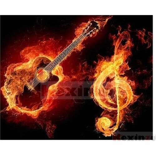 Kexinzu Full 5D DIY Square/Round Drill Diamond Painting "guitar" 3d Diamond Embroidery Cross Stitch Decor Gift Ke02