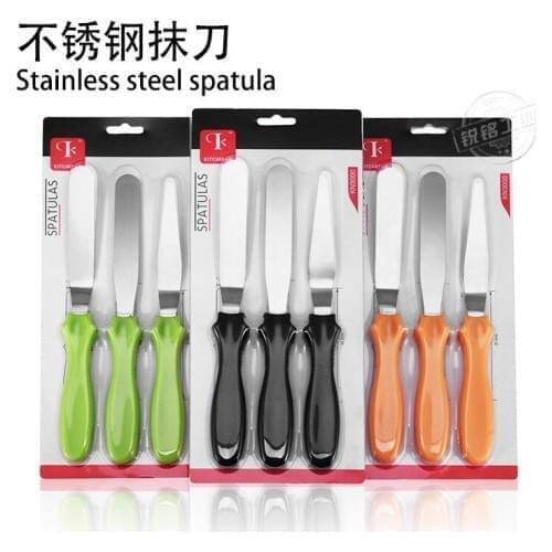 Stainless Steel Spatula Cake Knife Set of Three DIY Baking Tools Cake Kiss Knife Set Baking Tools for Cakes