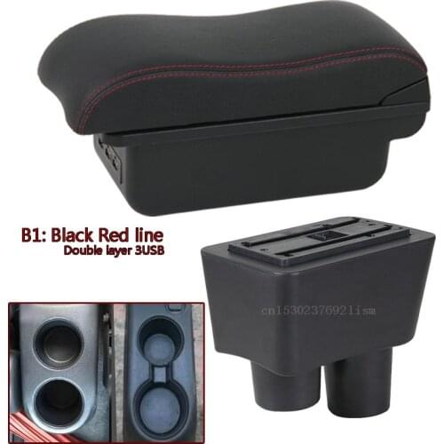 For Nissan Sunny Versa armrest box USB Charging heighten Double layer central Store content cup holder ashtray accessories