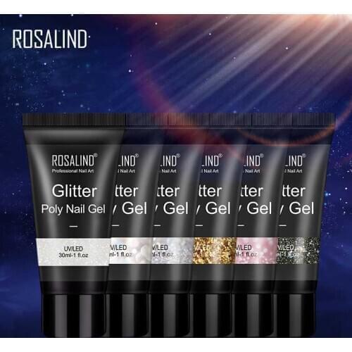 ROSALIND Builder Poly nail gel 15ml/30ml UV Nail Polish Lacquer Nail Extension Art Design All For Manicure Top And Base