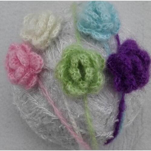 Crochet Mohair Headband With Flower Hairband Baby Girl Hair Decoration Baby Shower Gift. Photography Props