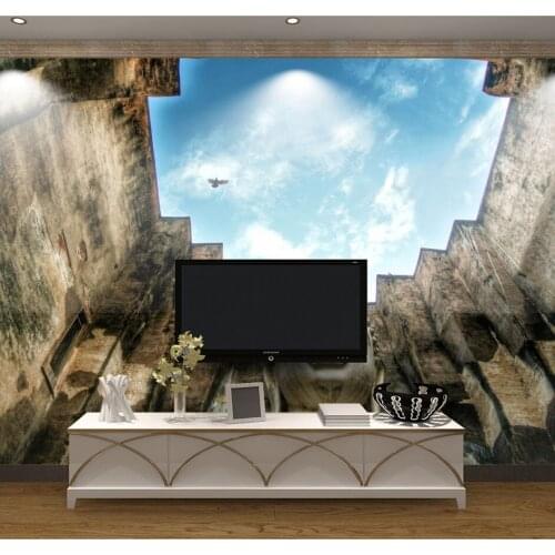 Nature Thailand Giant Buddha 3d Sky Wallpaper Murals for Living Room TV Background Photo Papel 3D Mural 3d Wall Mural Wall paper