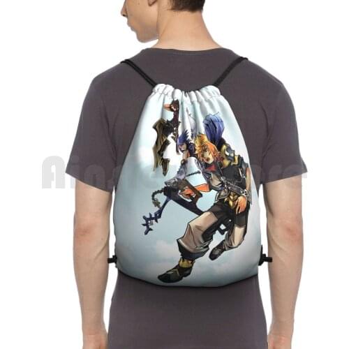 Ventus , Aqua And Terra-Kingdom Hearts Birth By Sleep Backpack Drawstring Bag Riding Climbing Gym Bag Kh Kingdom Hearts