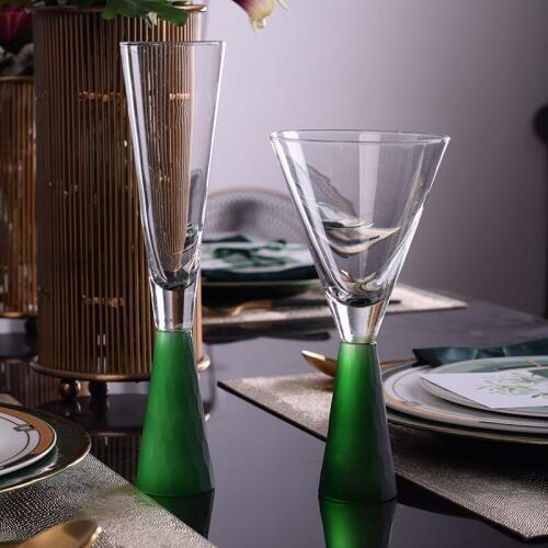 US Artland Light Luxuries Crystal Wedding Champagne Coupes Flutes Best Red Wine Glass Bar Cocktail Cup Diamond Creative Goblet