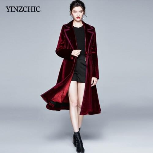 Woman Fashion Velvet Windbreaker Solid Color Ladies Elegant Thick Coat Single Button Dress Outwear Long Coats Casual for Woman
