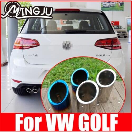 2PCs for Volkswagen golf 6 golf 7 mk 6 mk7 2013 /Scirocco 1.4T TSI for AUDI for SKODA Stainless Steel Exhaust Muffler Tail Pipes