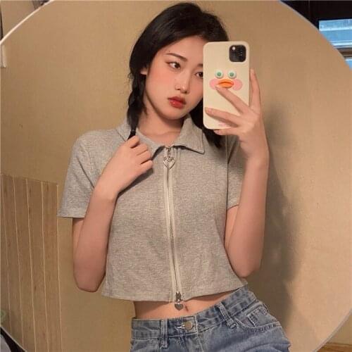 Women Sexy Crop Top Button Vest Short Sleeve T-shirt Summer Elegant Chic women fashion tops e girl women clothes