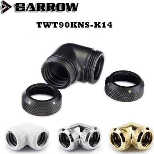4PCS Barrow14MM quick twist 90 degree double head hard tube quick twist TWT90KNS-K14 silver / white / silver / gold