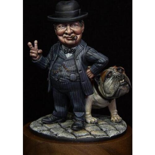 1/32 Resin Model Building Kit Figure Prime minister and his dog