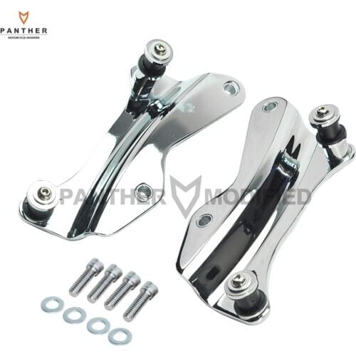 1 pair Chrome Motorcycle Docking Hardware 4 FOUR POINT case for Harley Road King Street Glide Harley Touring 2014 2015 2016