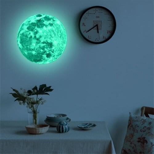 1pcs Creative Lunar Wall Sticker Pvc Luminous Moon Sticker decorate children bedroom household wall toliet baby room decoration